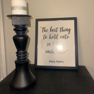 12” Black Pillar Candle Holder 🖤